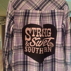 STRONG SWEET and SOUTHERN Long Sleeve Arizona Plaid M